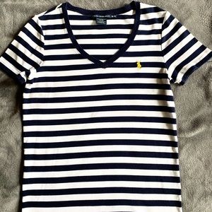 Ralph Lauren Sport/Navy Blue/Striped/V-Neck Shirt
